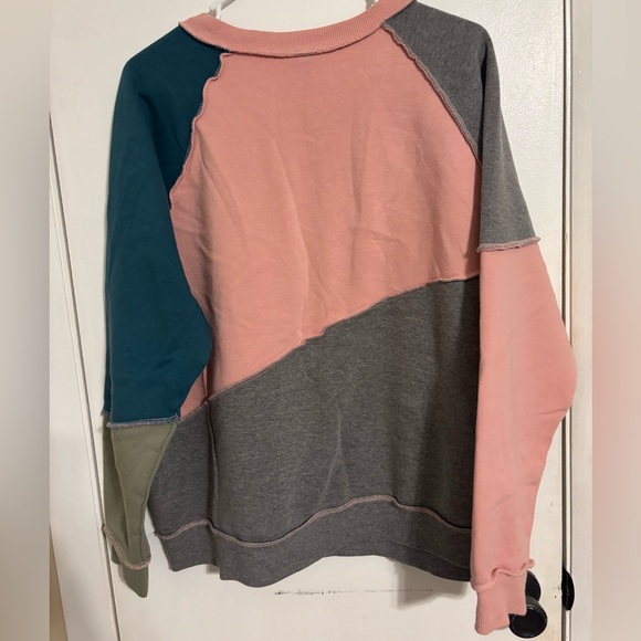 Wild Fable Pink, Gray, and Teal Crewneck Sweatshirt - Picture 4 of 4